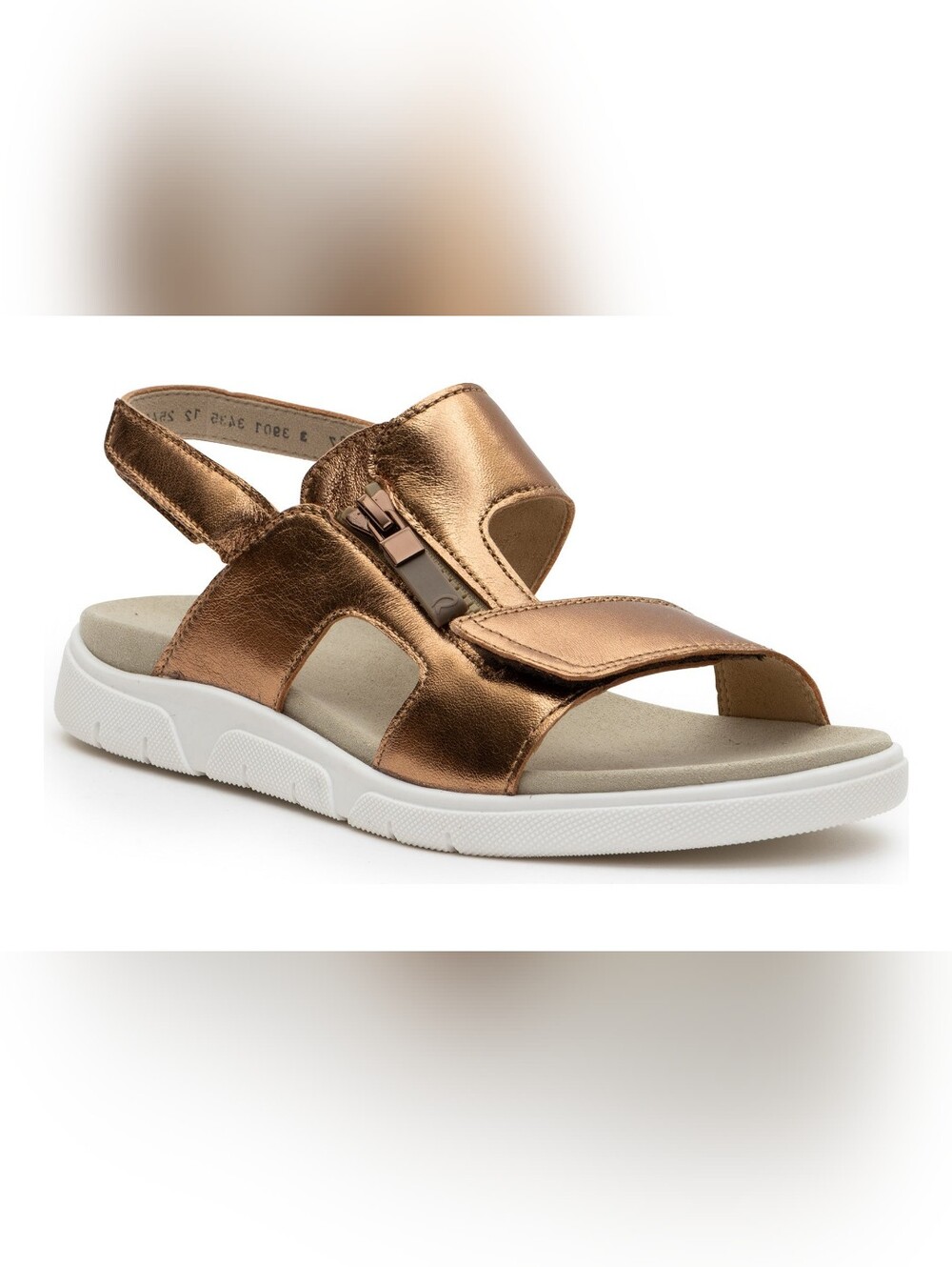 Ara Metallic Copper Slingback Slide Sandal - Copper/White